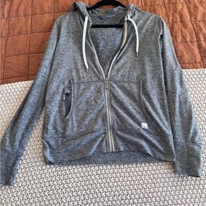 Vuori Women’s Halo Performance Hoodie, Gray Zip